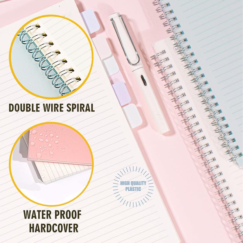 OWSC 3 Pack Ruled Notebook, 8.5 x 11 Inches Spiral Notebooks for Work, School and Journal with 110 GSM Journal Ruled Paper, Large Notebook with 80 Sheets/160 Pages, Hardcover Ruled Journal - Image 5
